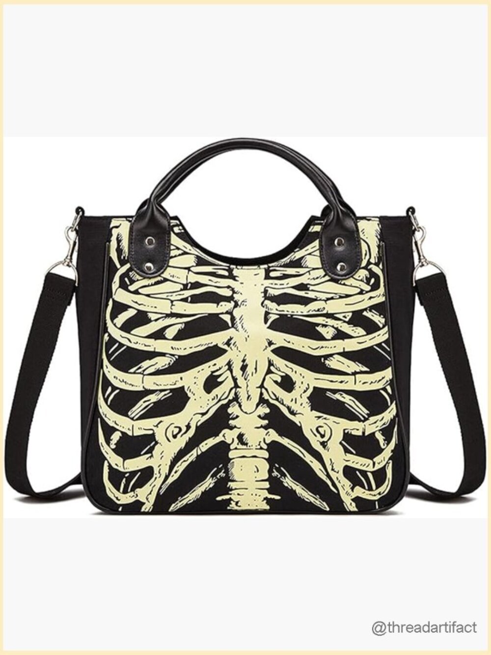 Gothic Canvas Skull Backpack Luminous Crossbody Bag Halloween Horror